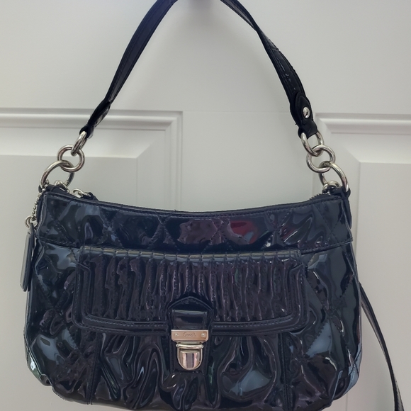 Coach handbag poppy black pattent liquid gloss - Picture 7 of 12